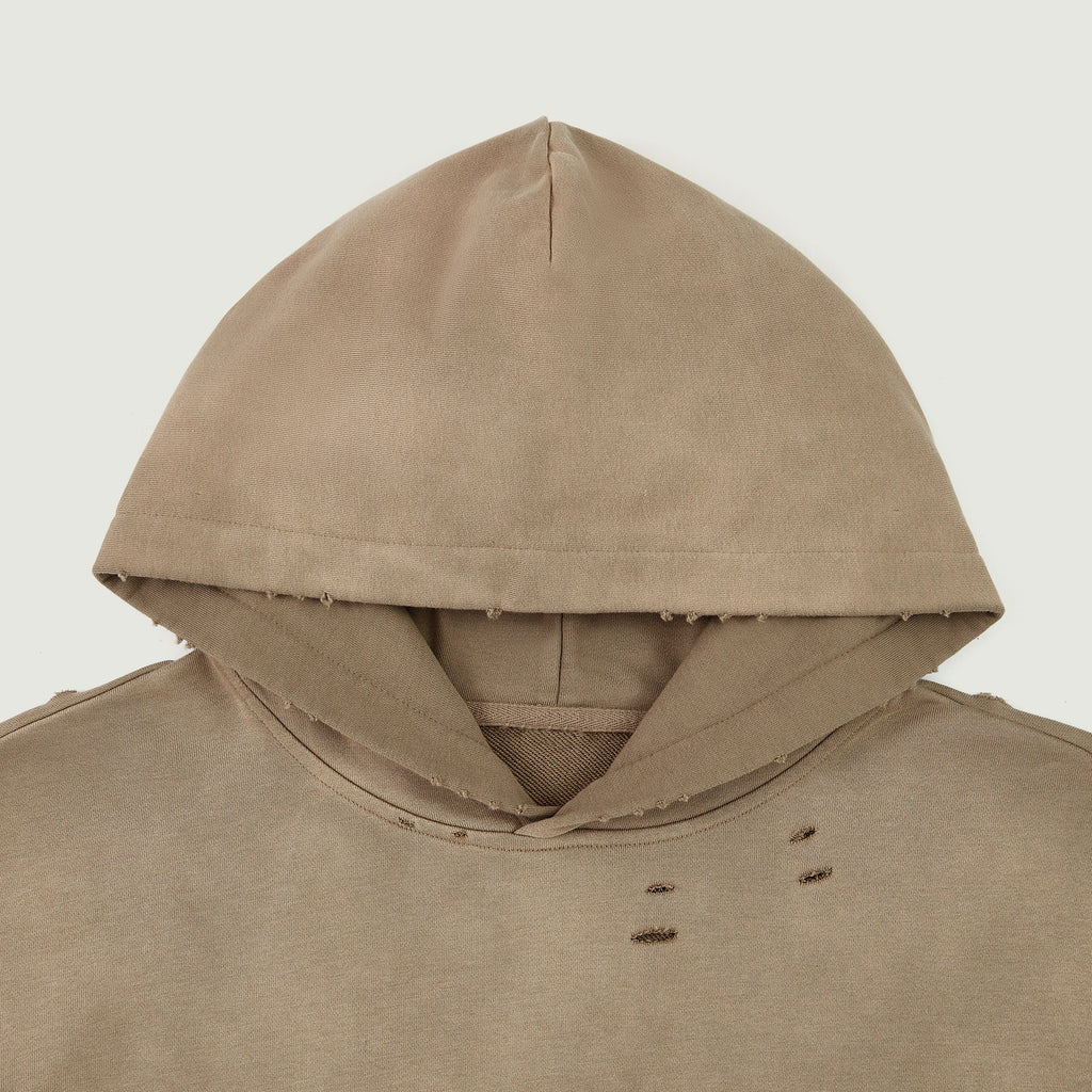 TRIØ7 ARTCORE – Fragment 01 Rebel Hoodie – Detailansicht | Oversized Washed Hoodie von TRIØ7