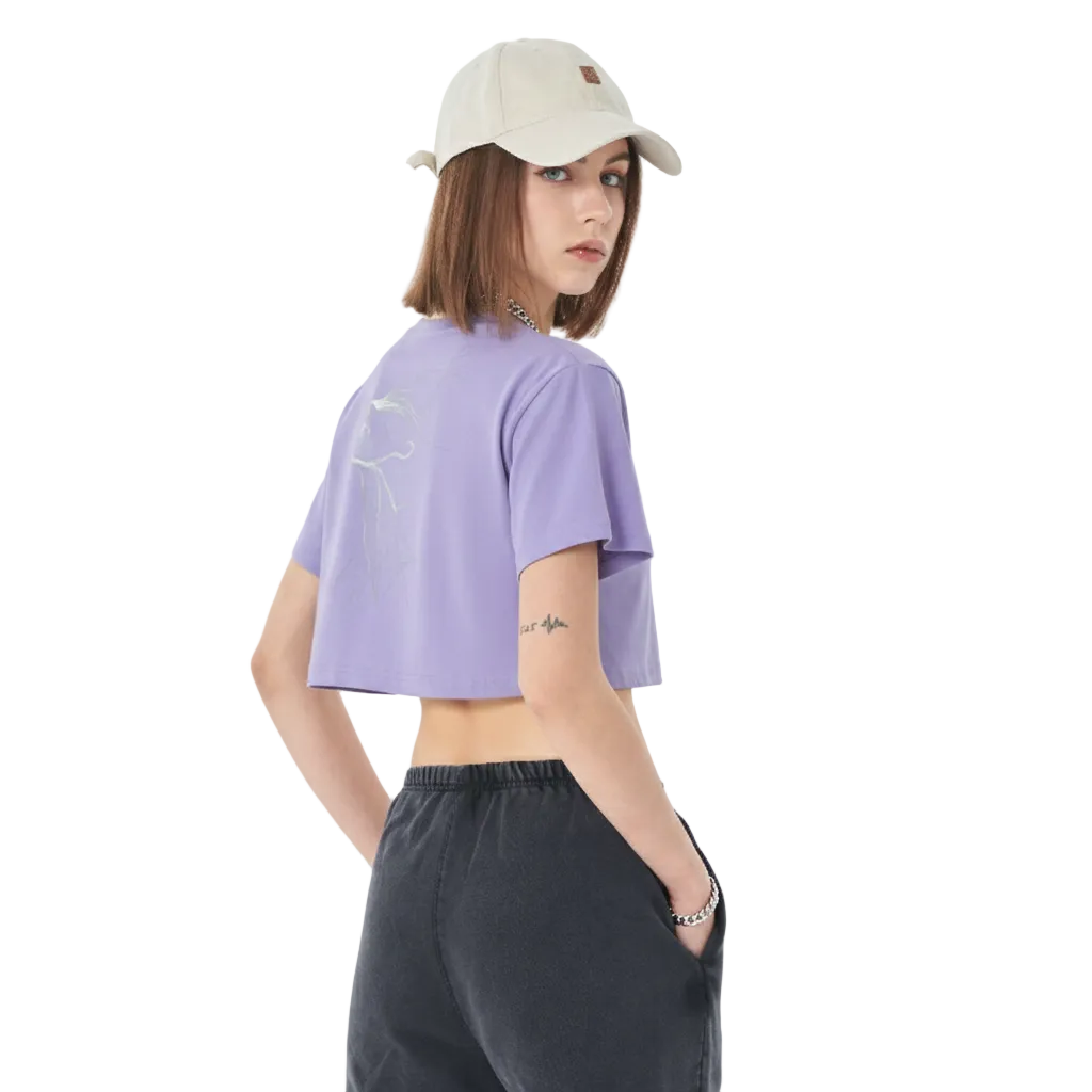 TRIØ7 ARTCORE – Fragment 01 Cropped Tee – Rückansicht 2 | Oversized Loose fit T-Shirt von TRIØ7