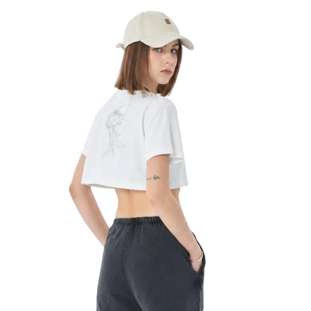 TRIØ7 ARTCORE – Fragment 01 Cropped Tee – Frontansicht 4 | Oversized Loose fit T-Shirt von TRIØ7