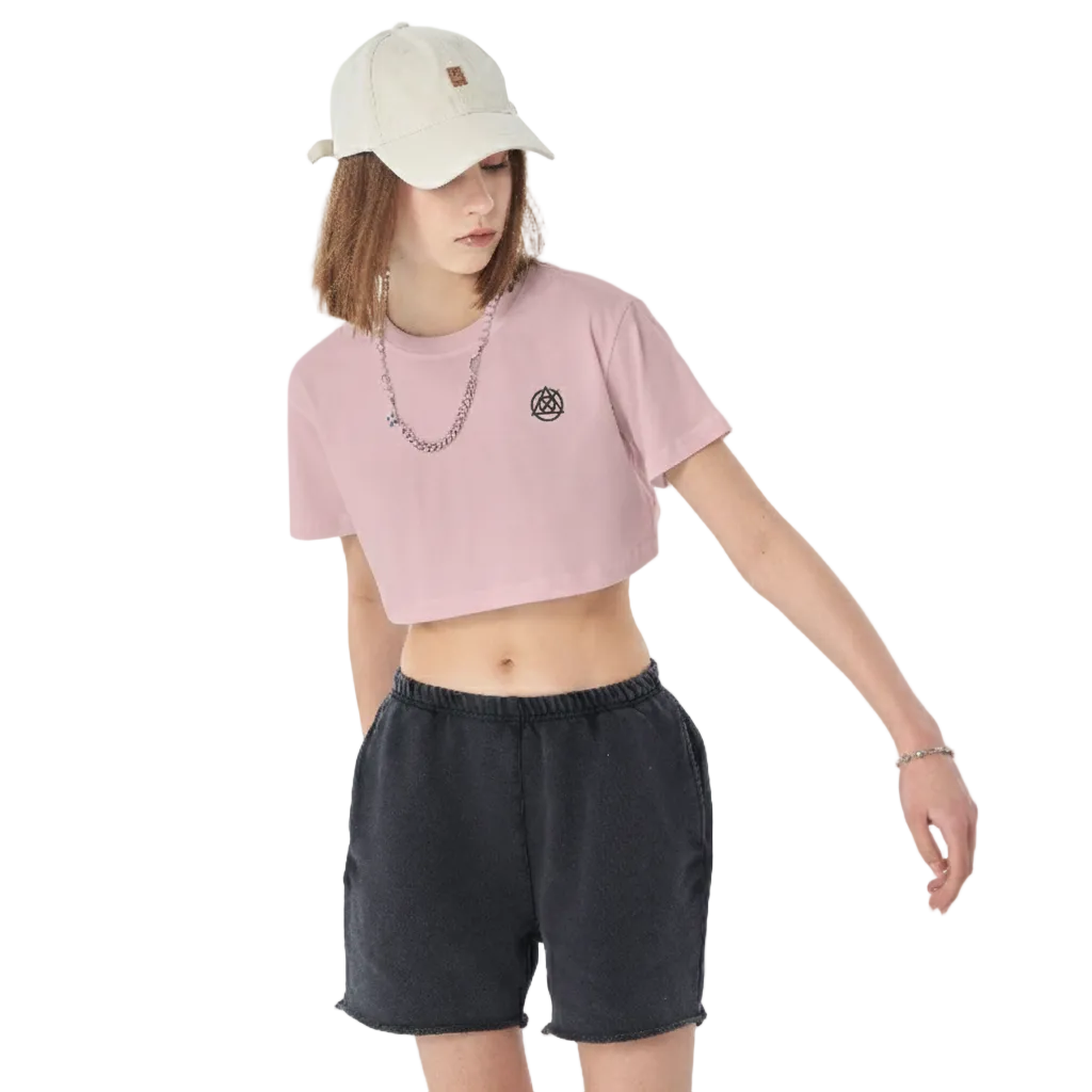 TRIØ7 ARTCORE – Fragment 01 Cropped Tee – Frontansicht 8 | Oversized Loose fit T-Shirt von TRIØ7