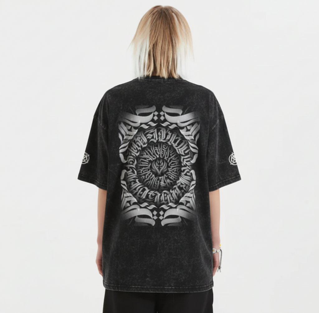 TRIØ7 ARTCORE – Fragment 01 Distressed Tee – Frontansicht 2 | Oversized Distressed T-Shirt von TRIØ7