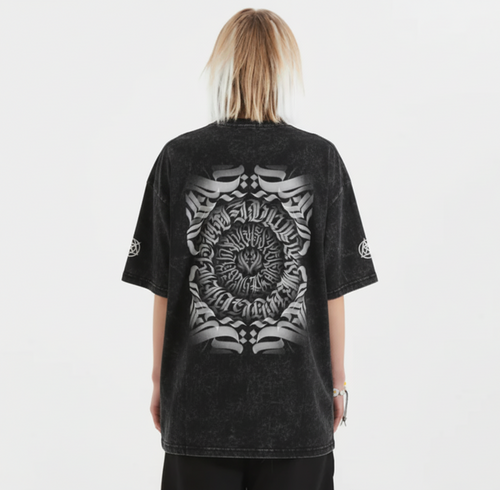 TRIØ7 ARTCORE – Fragment 01 Distressed Tee – Frontansicht 2 | Oversized Distressed T-Shirt von TRIØ7