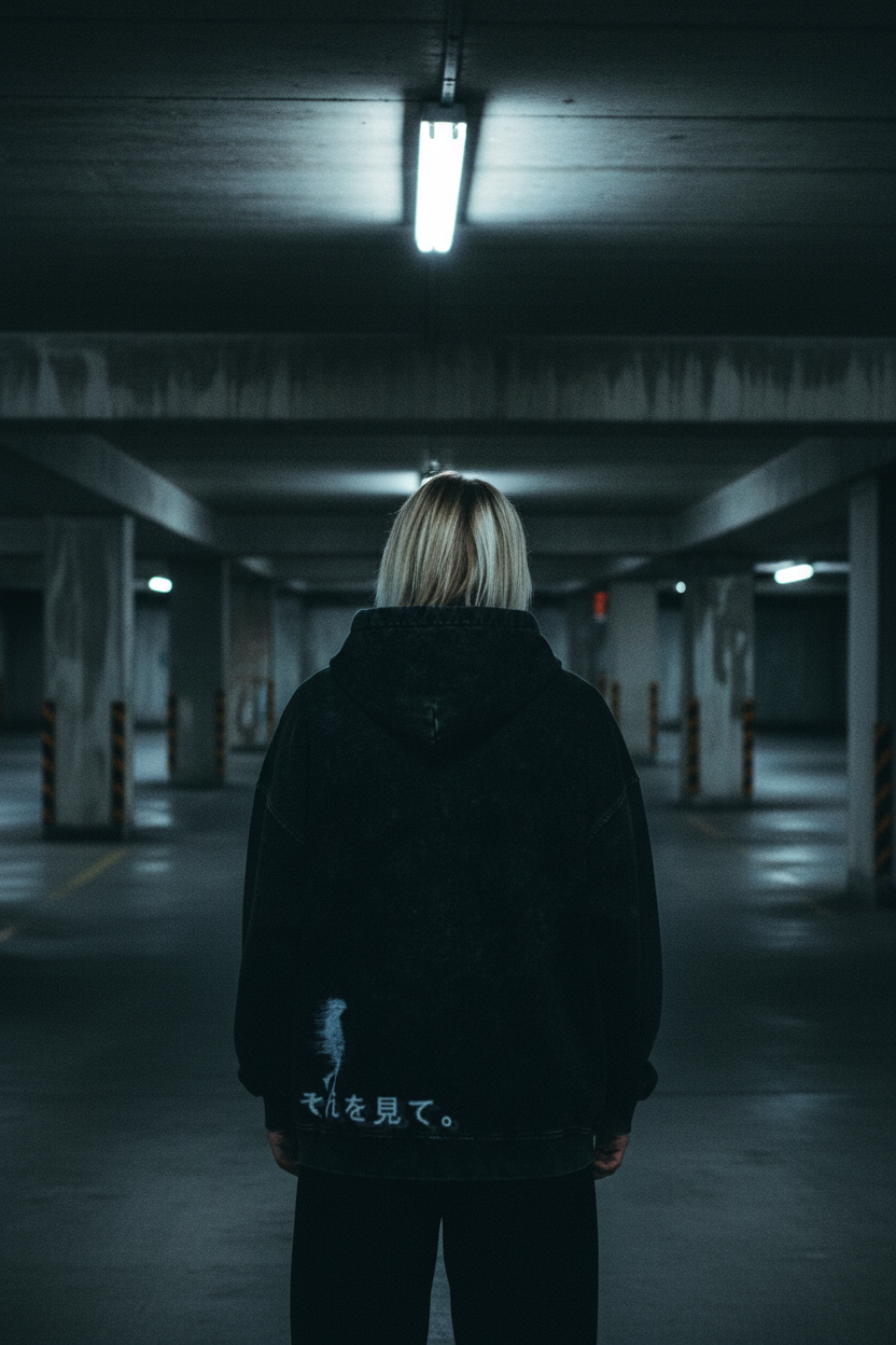 TRIØ7 ARTCORE – Fragment 01 Snow-Wash Zip – Frontansicht | Oversized Washed Hoodie von TRIØ7