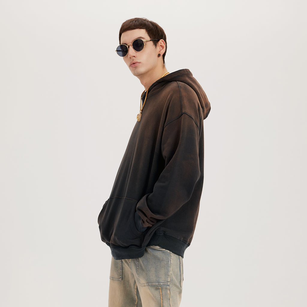 TRIØ7 ARTCORE – Fragment 01 Dusty Hoodie – Detailansicht 2 | Oversized Faded Hoodie von TRIØ7
