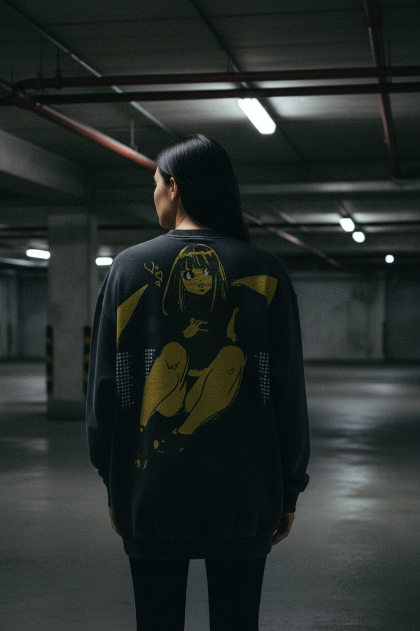 TRIØ7 URBAN – Canvas Longsleeve – Frontansicht | Oversized Retro Longsleeve von TRIØ7
