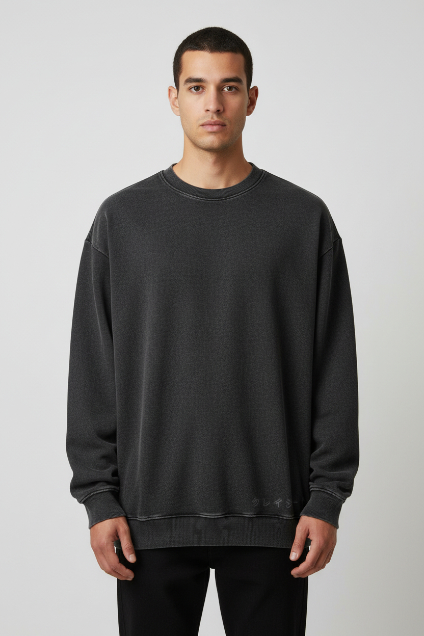 TRIØ7 URBAN – Canvas Longsleeve – Frontansicht 2 | Oversized Retro Longsleeve von TRIØ7