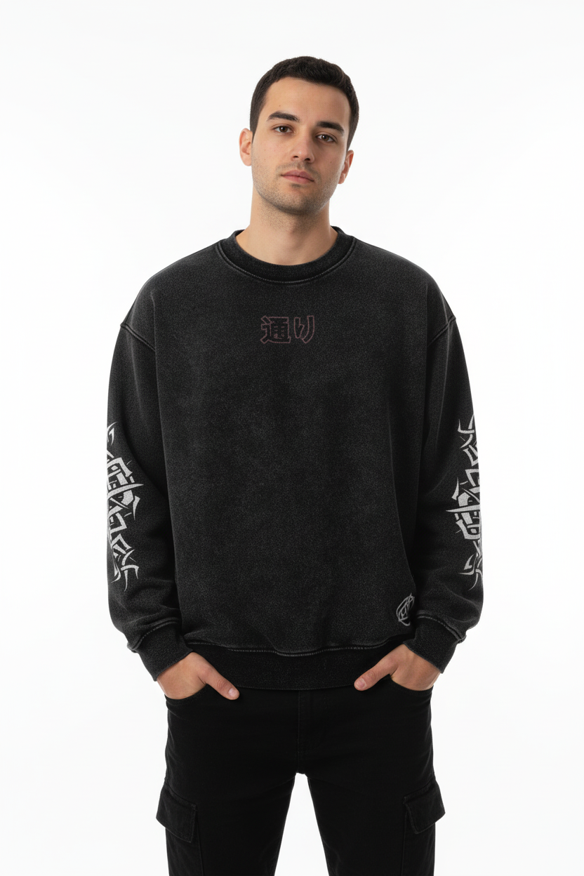 TRIØ7 ARTCORE – Fragment 01 Crewneck – Frontansicht 2 | Heavyweight Oversized Sweatshirt von TRIØ7