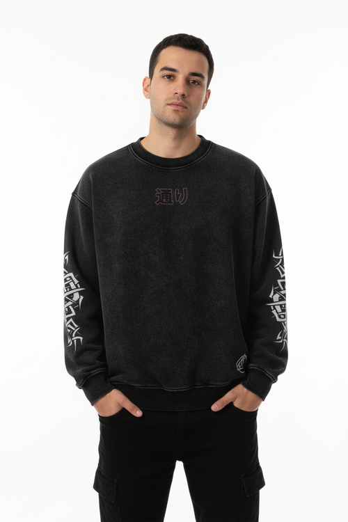 TRIØ7 ARTCORE – Fragment 01 Crewneck – Frontansicht 2 | Heavyweight Oversized Sweatshirt von TRIØ7