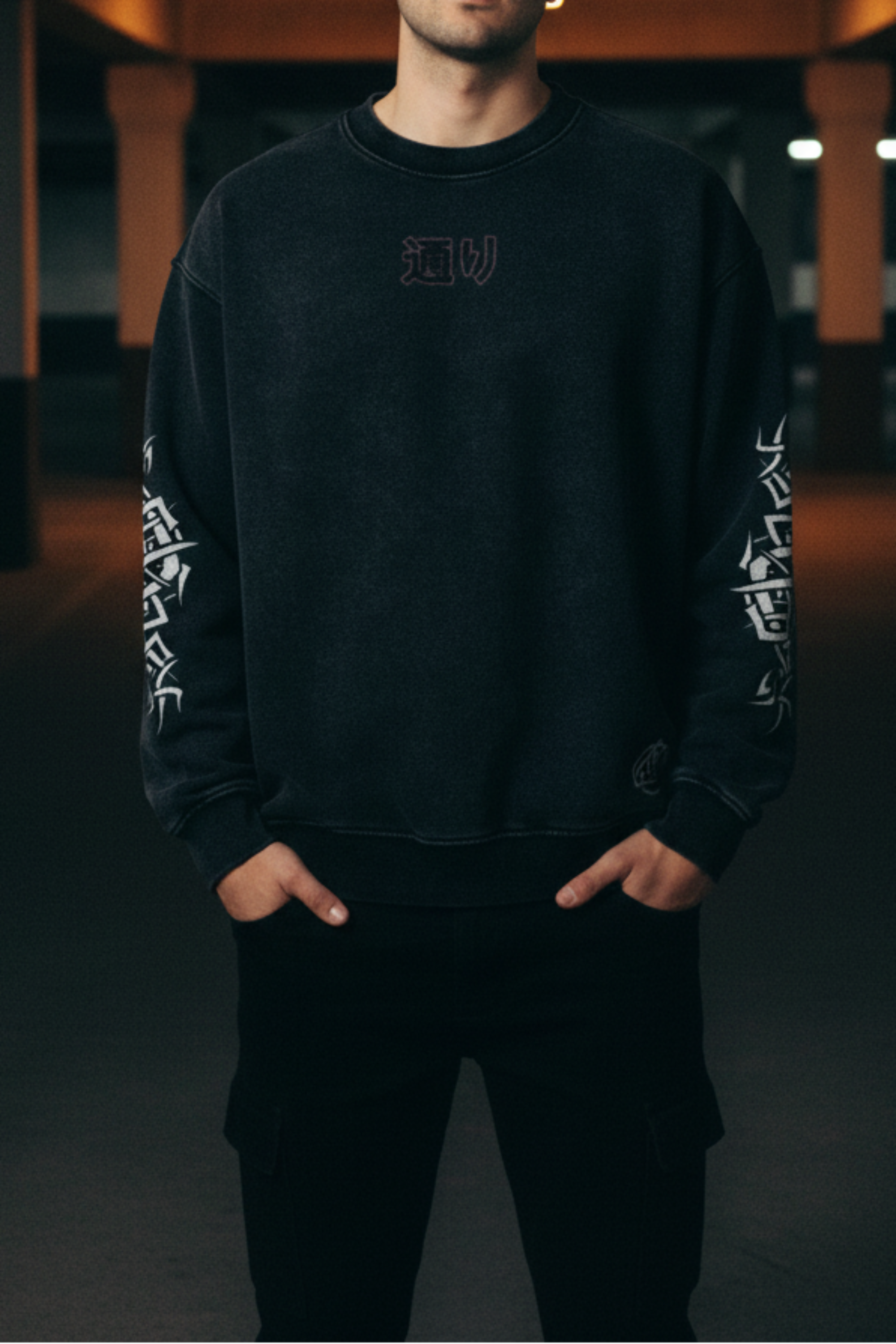 TRIØ7 ARTCORE – Fragment 01 Crewneck – Frontansicht | Heavyweight Oversized Sweatshirt von TRIØ7