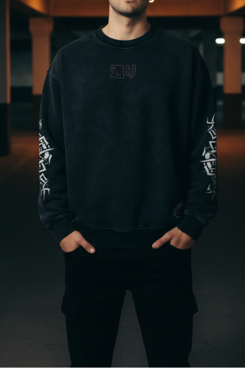 TRIØ7 ARTCORE – Fragment 01 Crewneck – Frontansicht | Heavyweight Oversized Sweatshirt von TRIØ7