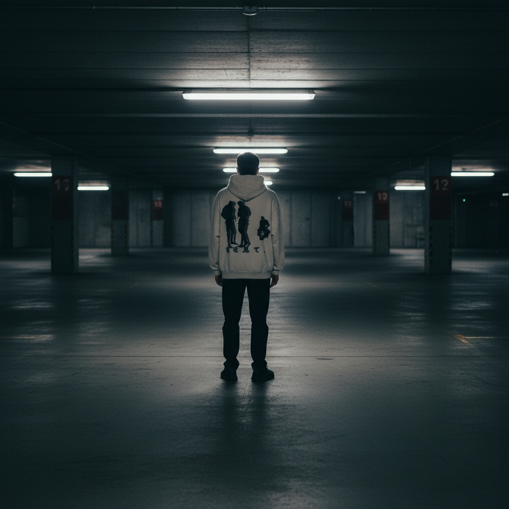 TRIØ7 ARTCORE – Fragment 01 Destroyed Hoodie – Frontansicht | Oversized Faded Hoodie von TRIØ7