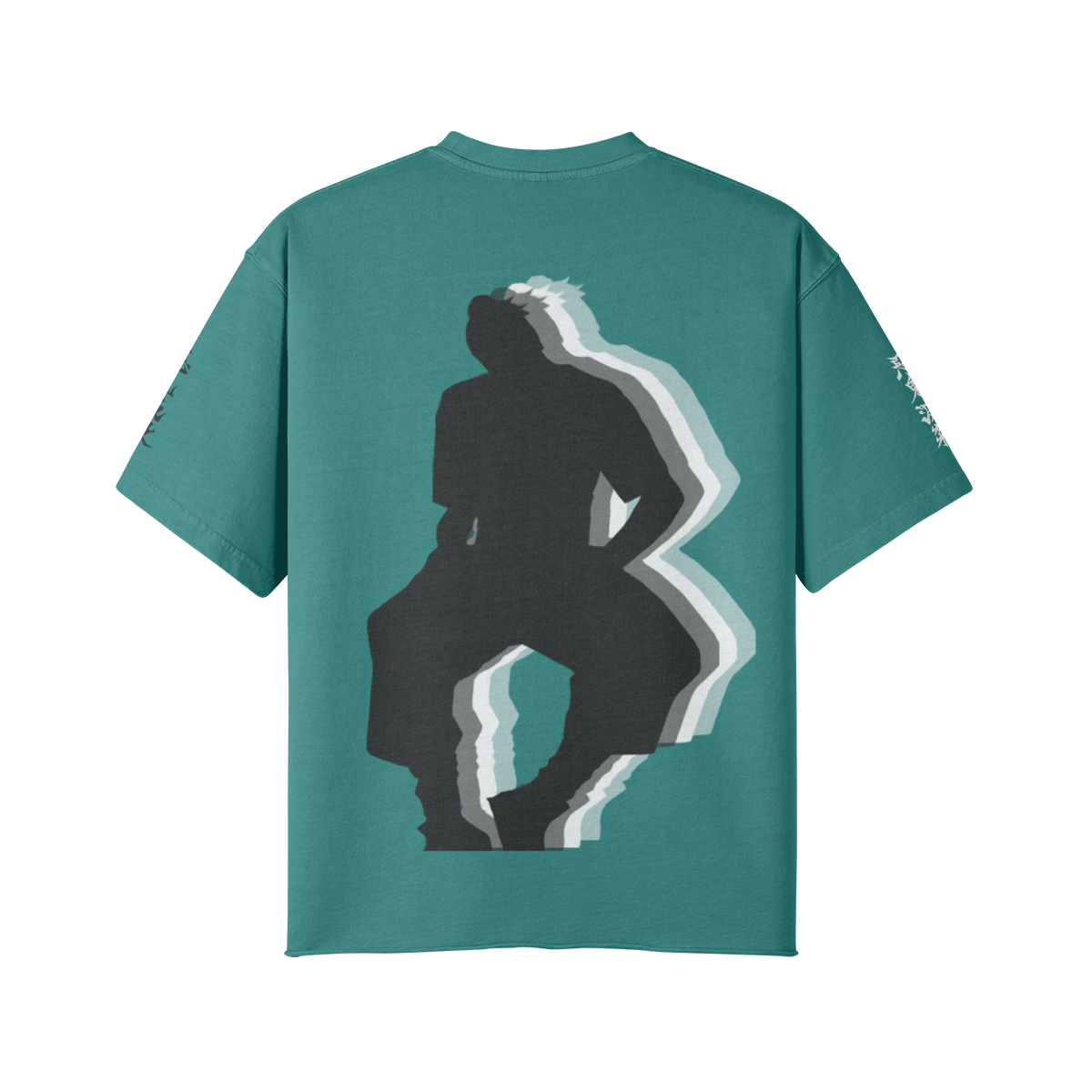 TRIØ7 URBAN – Raw Edge Tee – Rückansicht 5 | Oversized Distressed T-Shirt von TRIØ7