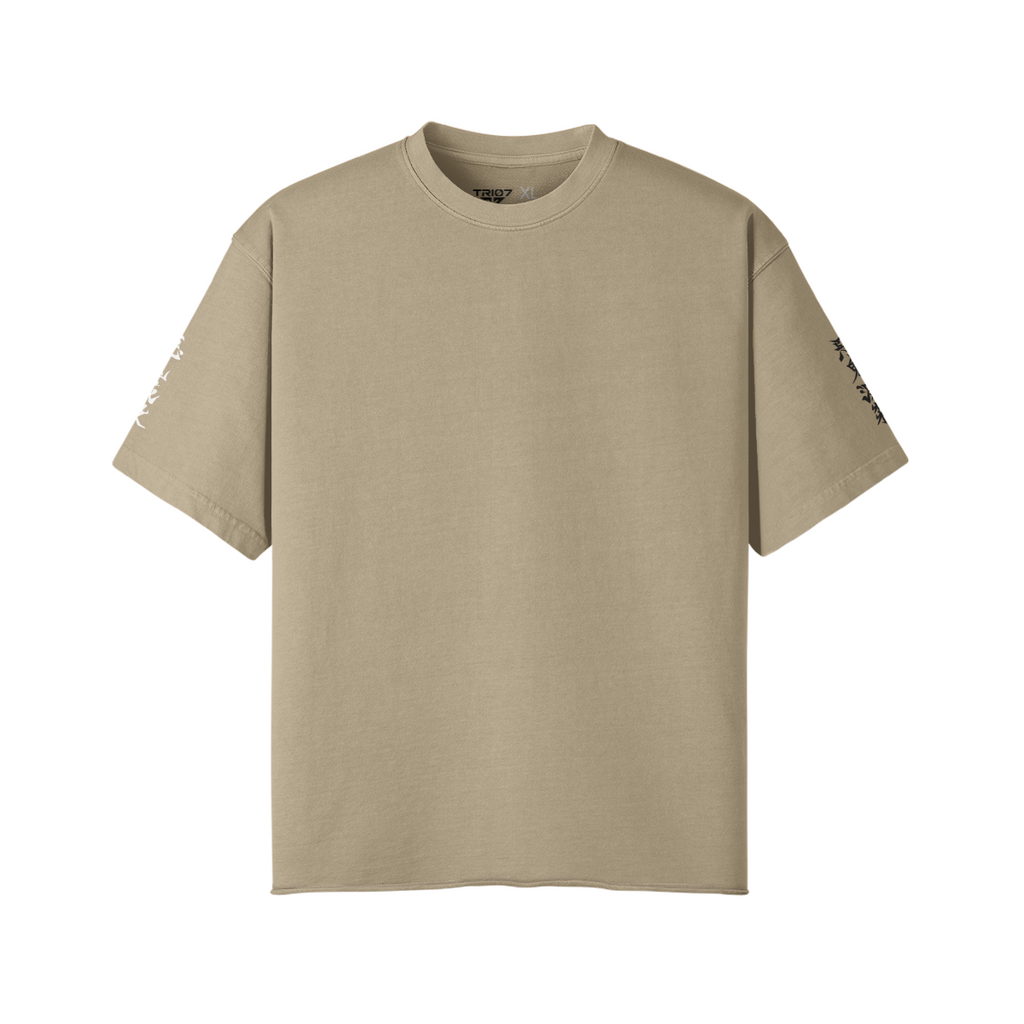 TRIØ7 URBAN – Raw Edge Tee – Frontansicht 7 | Oversized Distressed T-Shirt von TRIØ7