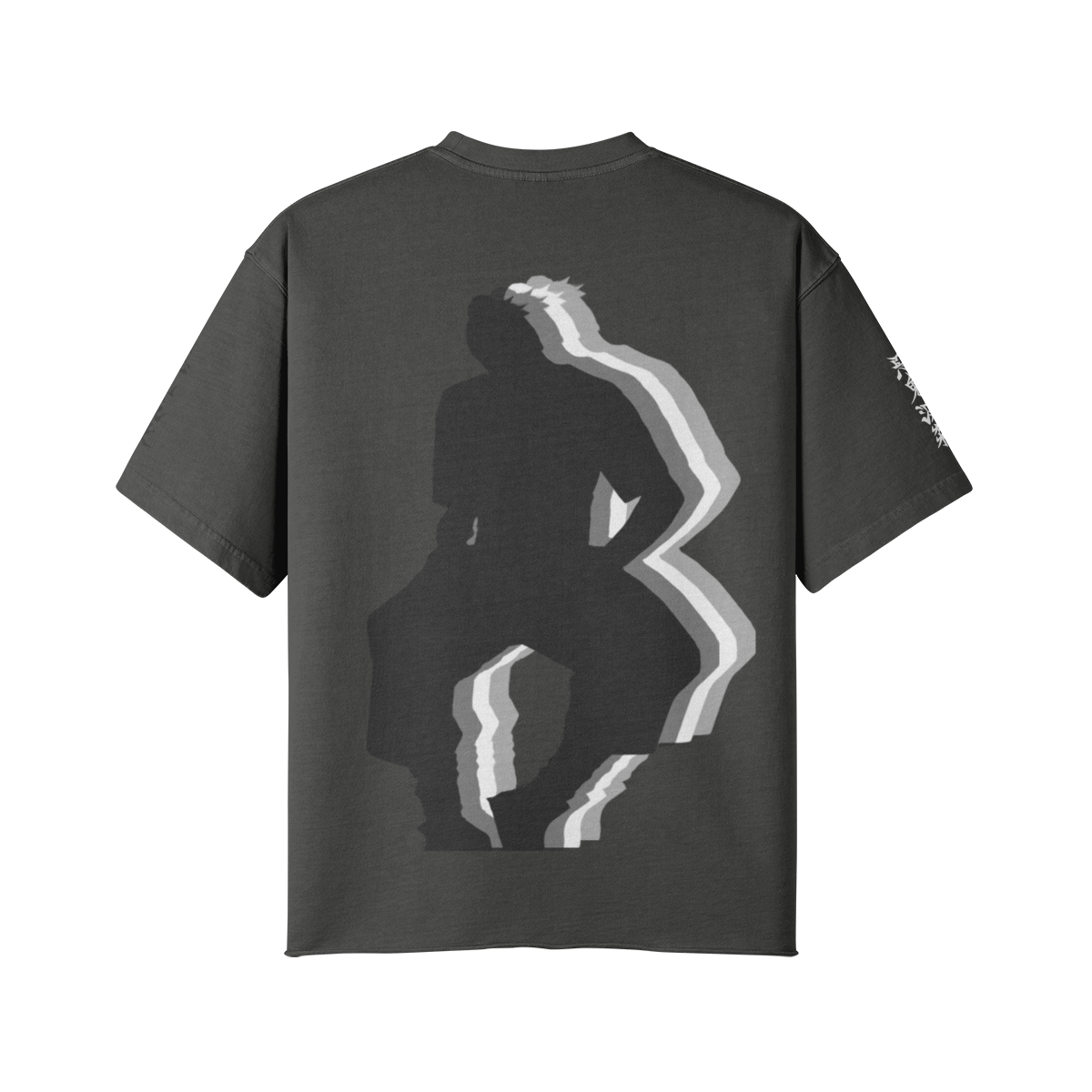 TRIØ7 URBAN – Raw Edge Tee – Rückansicht 7 | Oversized Distressed T-Shirt von TRIØ7