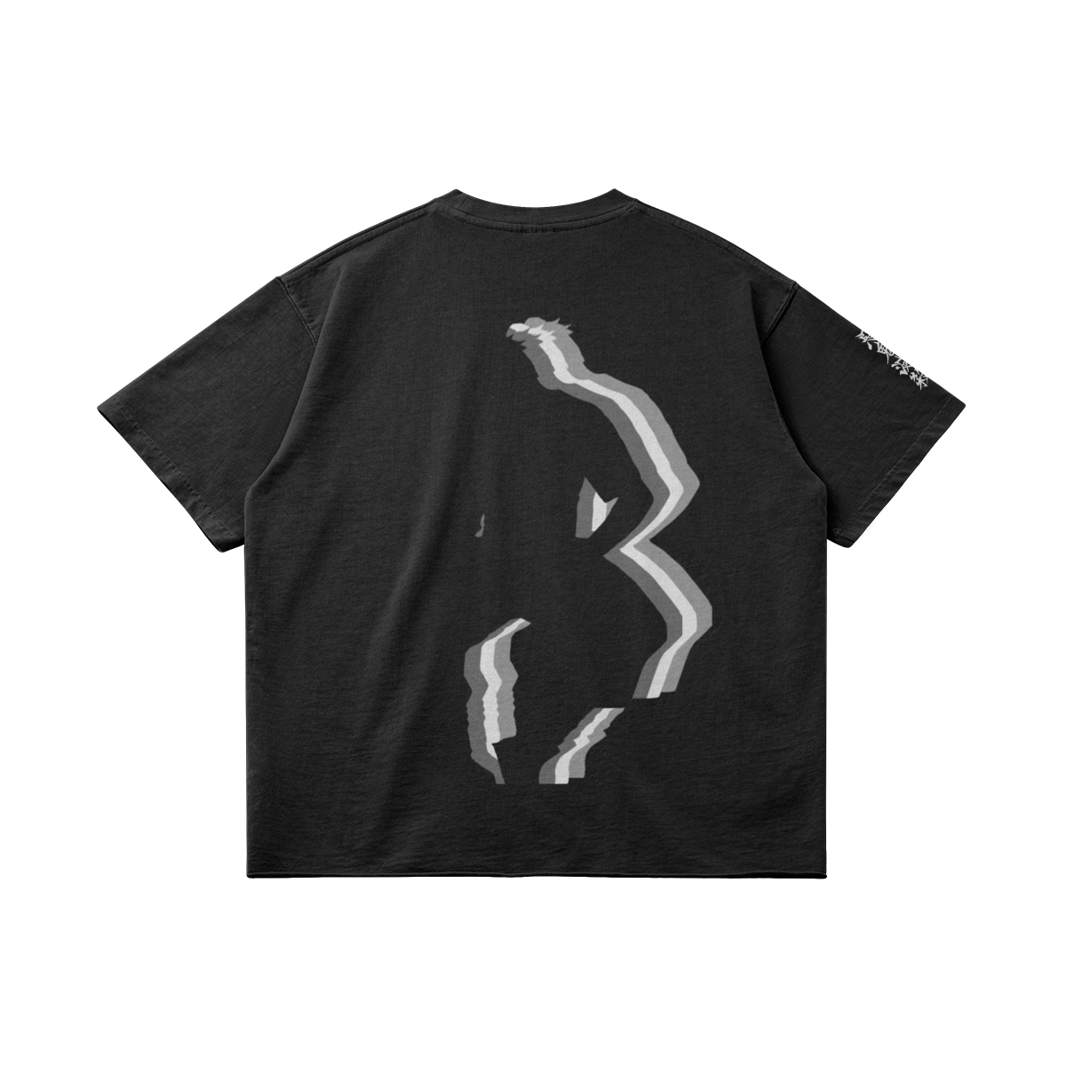TRIØ7 URBAN – Raw Edge Tee – Rückansicht 9 | Oversized Distressed T-Shirt von TRIØ7
