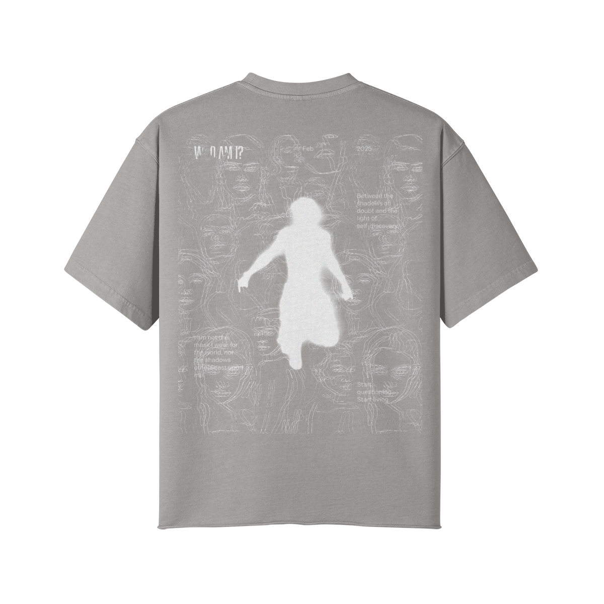 TRIØ7 ARTCORE – Fragment 01 Raw Edge Tee – Rückansicht 6 | Oversized Distressed T-Shirt von TRIØ7