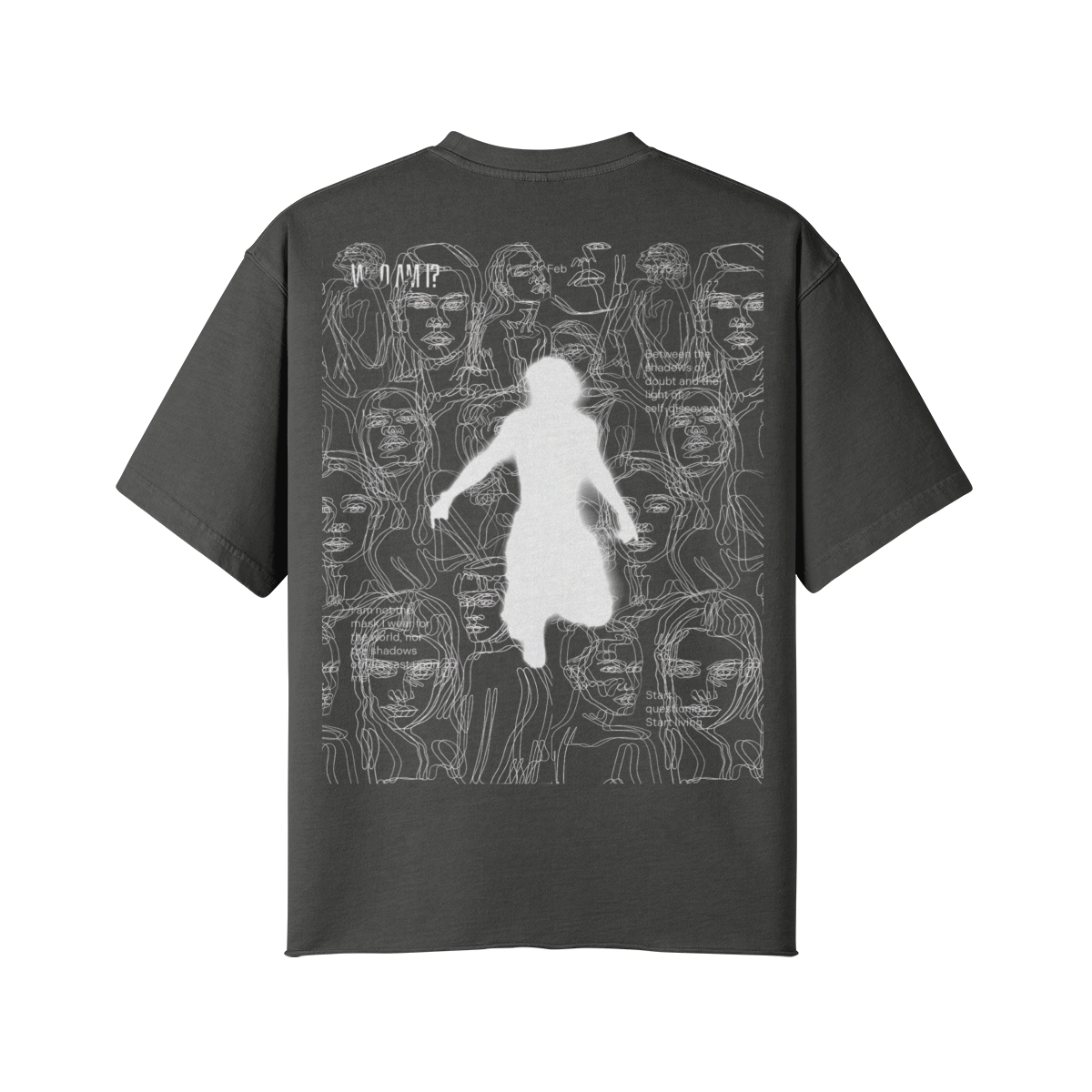 TRIØ7 ARTCORE – Fragment 01 Raw Edge Tee – Rückansicht 7 | Oversized Distressed T-Shirt von TRIØ7