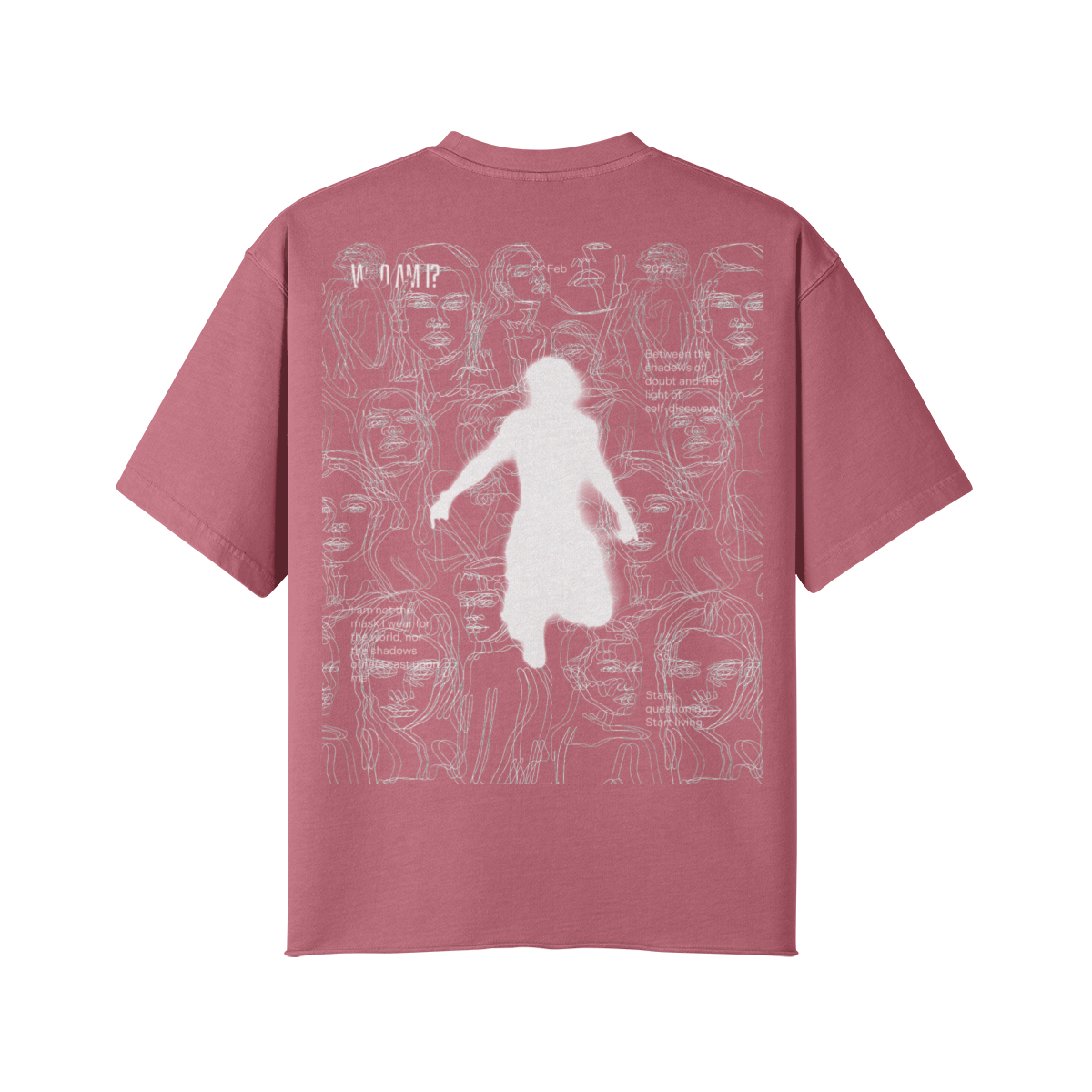 TRIØ7 ARTCORE – Fragment 01 Raw Edge Tee – Rückansicht 2 | Oversized Distressed T-Shirt von TRIØ7