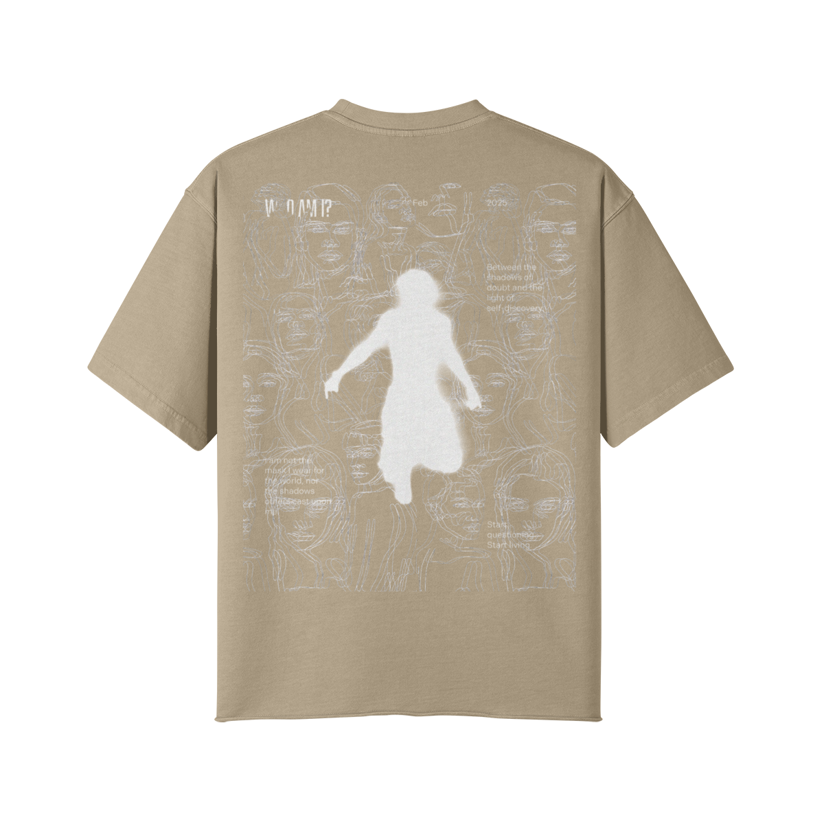 TRIØ7 ARTCORE – Fragment 01 Raw Edge Tee – Rückansicht 5 | Oversized Distressed T-Shirt von TRIØ7