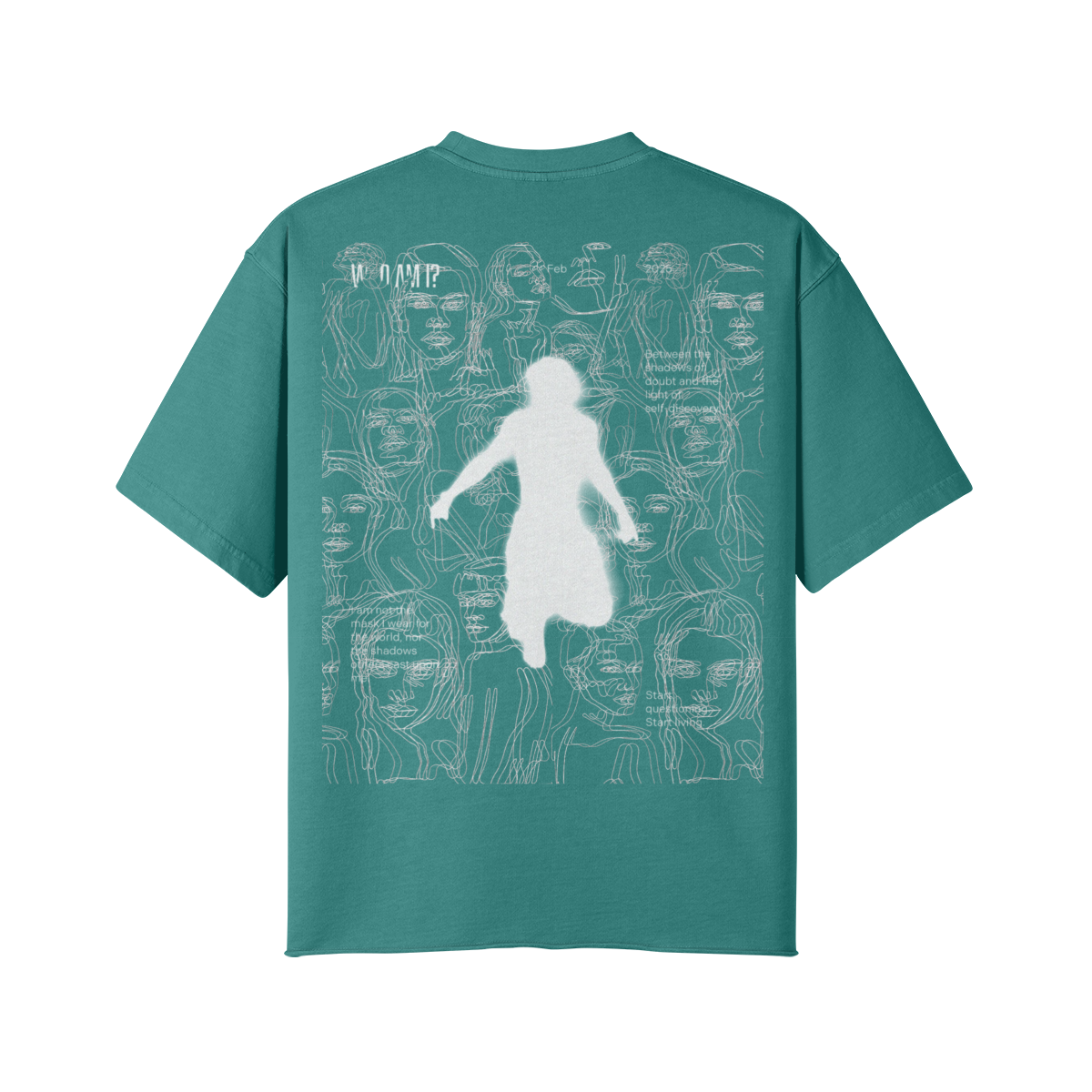 TRIØ7 ARTCORE – Fragment 01 Raw Edge Tee – Rückansicht 4 | Oversized Distressed T-Shirt von TRIØ7