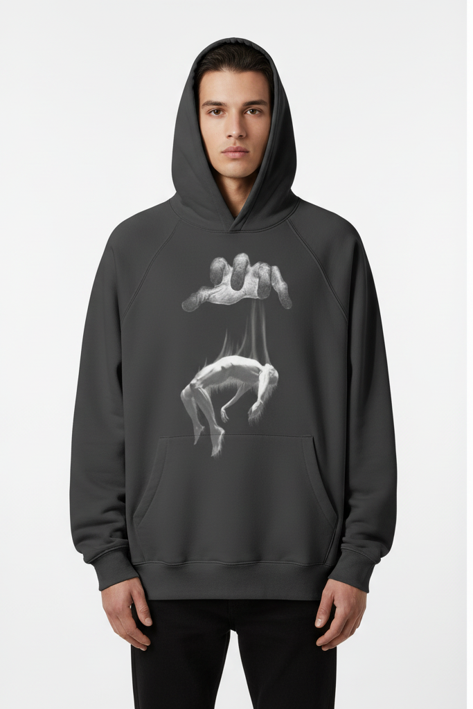 TRIØ7 ARTCORE – Fragment 01 Fleece Hoodie – Frontansicht 2 | Loose fit Fleece Hoodie von TRIØ7
