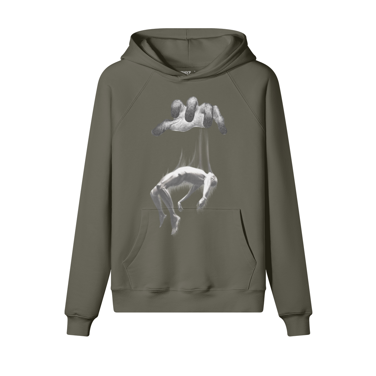 TRIØ7 ARTCORE – Fragment 01 Fleece Hoodie – Frontansicht 4 | Loose fit Fleece Hoodie von TRIØ7
