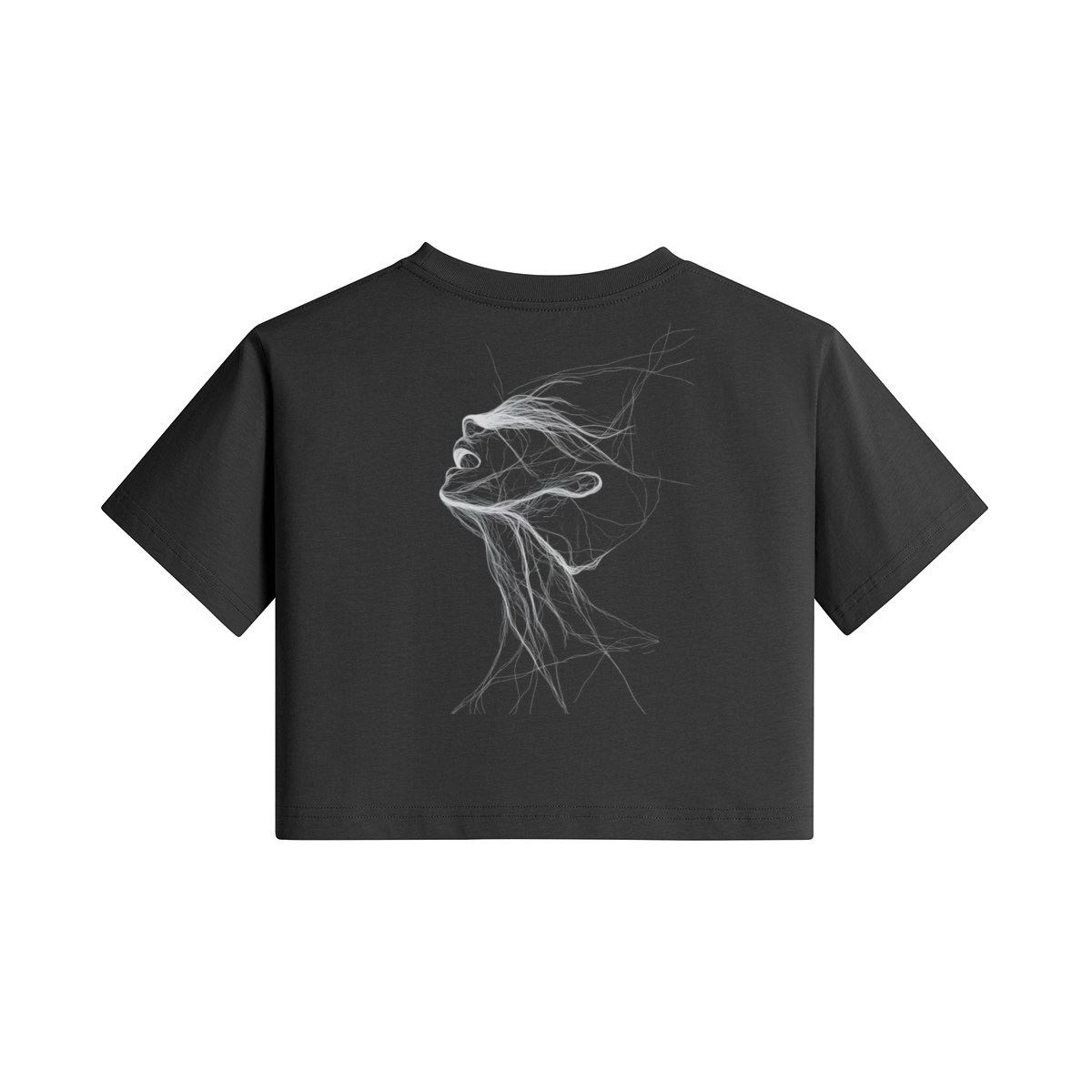 TRIØ7 ARTCORE – Fragment 01 Cropped Tee – Rückansicht 3 | Oversized Loose fit T-Shirt von TRIØ7