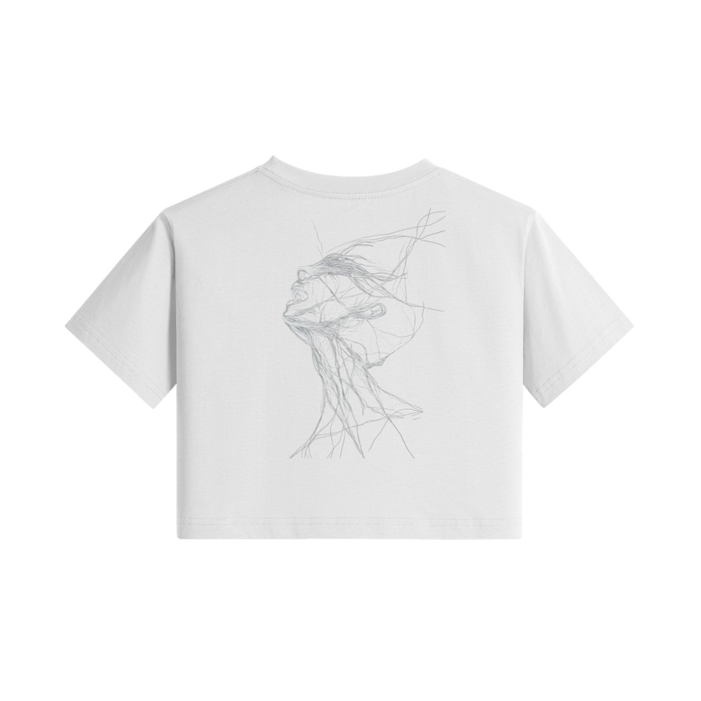 TRIØ7 ARTCORE – Fragment 01 Cropped Tee – Rückansicht 4 | Oversized Loose fit T-Shirt von TRIØ7