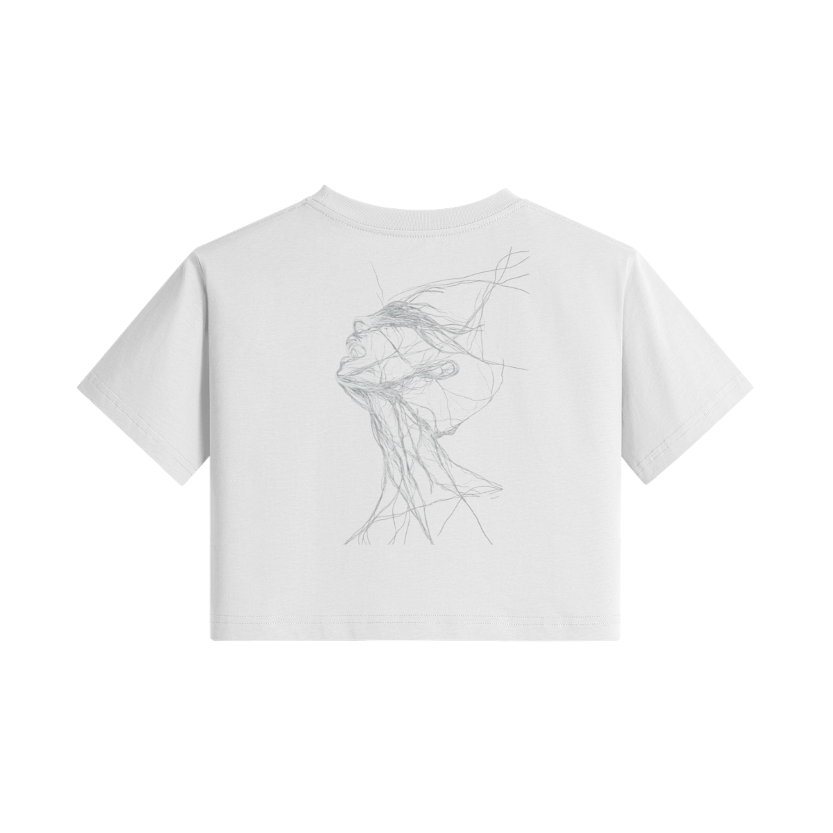 TRIØ7 ARTCORE – Fragment 01 Cropped Tee – Rückansicht 4 | Oversized Loose fit T-Shirt von TRIØ7