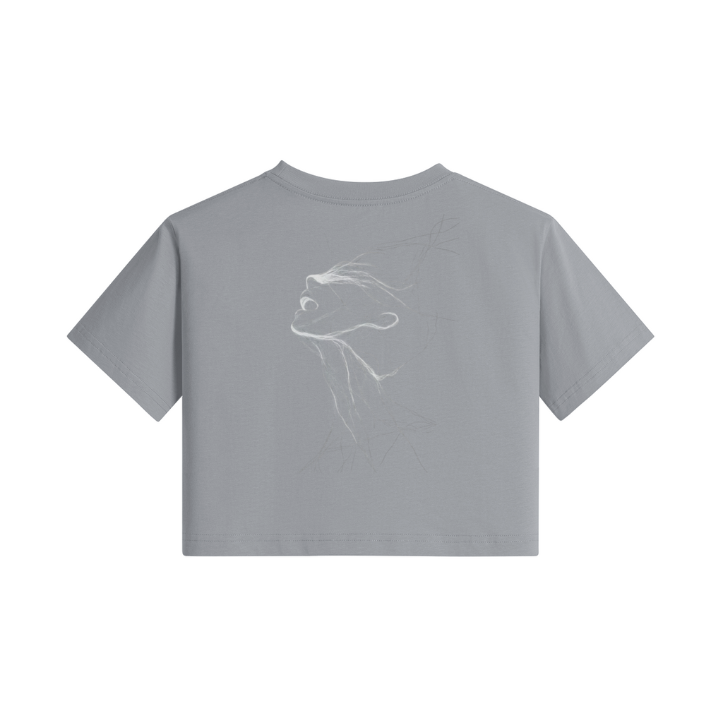 TRIØ7 ARTCORE – Fragment 01 Cropped Tee – Rückansicht 6 | Oversized Loose fit T-Shirt von TRIØ7