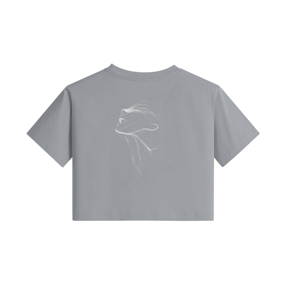 TRIØ7 ARTCORE – Fragment 01 Cropped Tee – Rückansicht 6 | Oversized Loose fit T-Shirt von TRIØ7