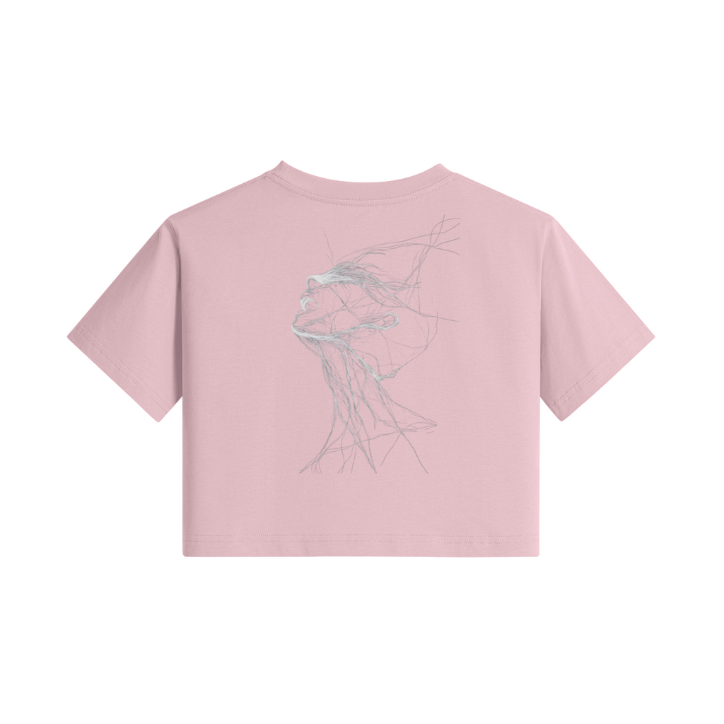 TRIØ7 ARTCORE – Fragment 01 Cropped Tee – Rückansicht 5 | Oversized Loose fit T-Shirt von TRIØ7