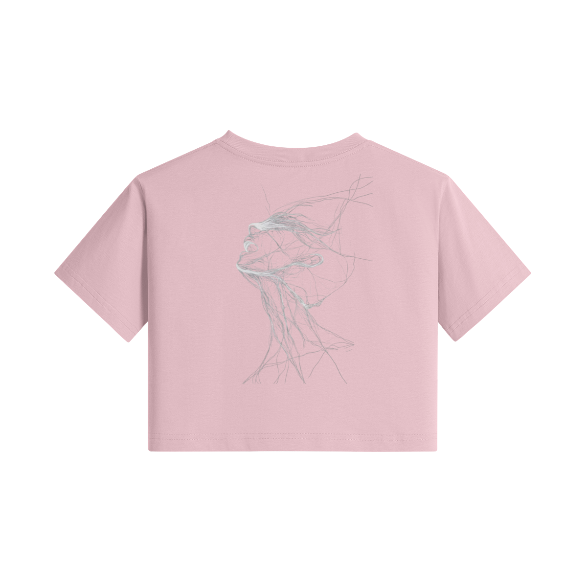 TRIØ7 ARTCORE – Fragment 01 Cropped Tee – Rückansicht 5 | Oversized Loose fit T-Shirt von TRIØ7