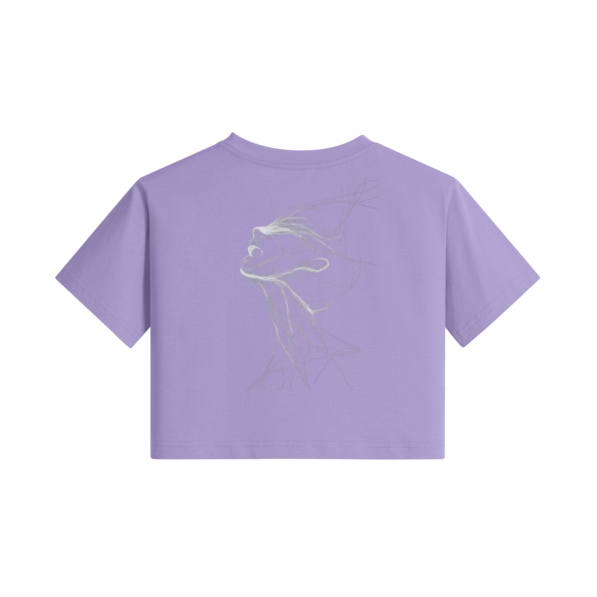TRIØ7 ARTCORE – Fragment 01 Cropped Tee – Rückansicht 7 | Oversized Loose fit T-Shirt von TRIØ7