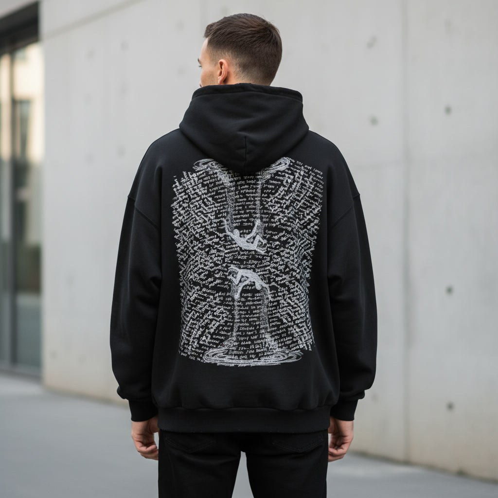 TRIØ7 ARTCORE – Fragment 01 Renegade Hoodie – Rückansicht | Oversized Faded Hoodie von TRIØ7