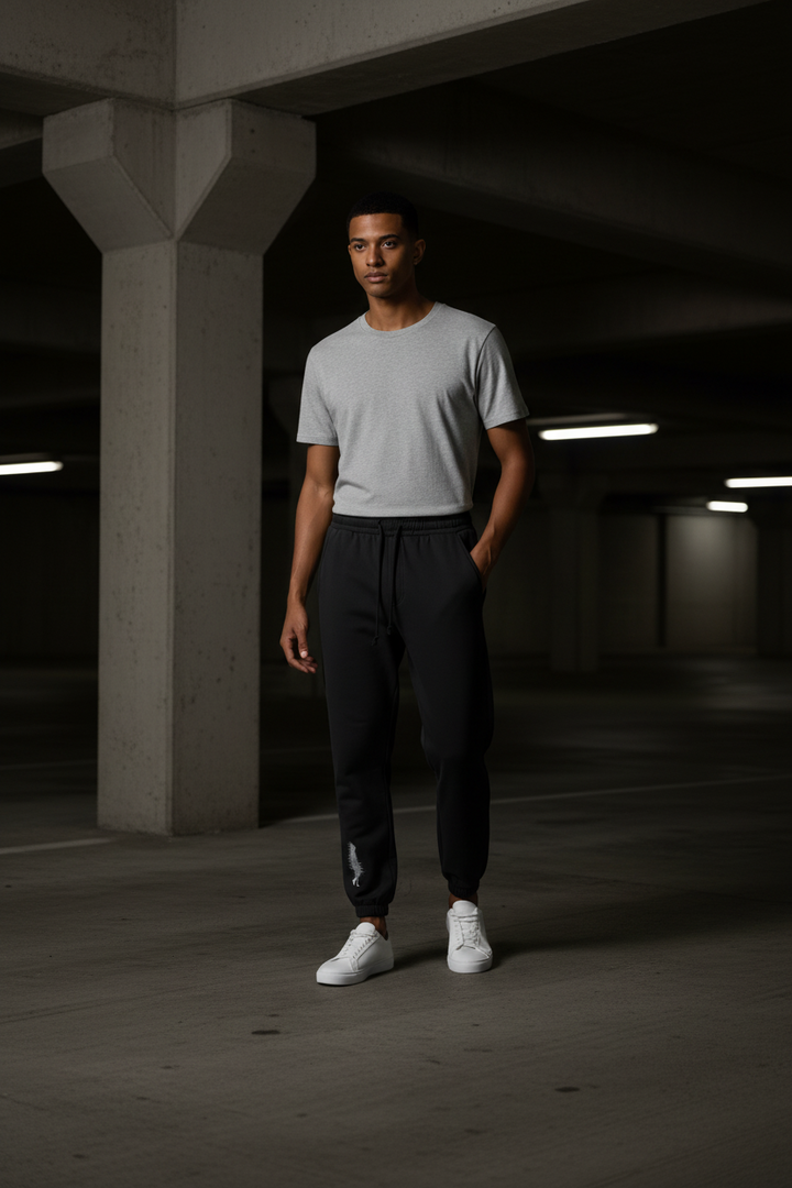 TRIØ7 – Faded Baggy Pants – Frontansicht | Oversized Baggy Sweatpants von TRIØ7
