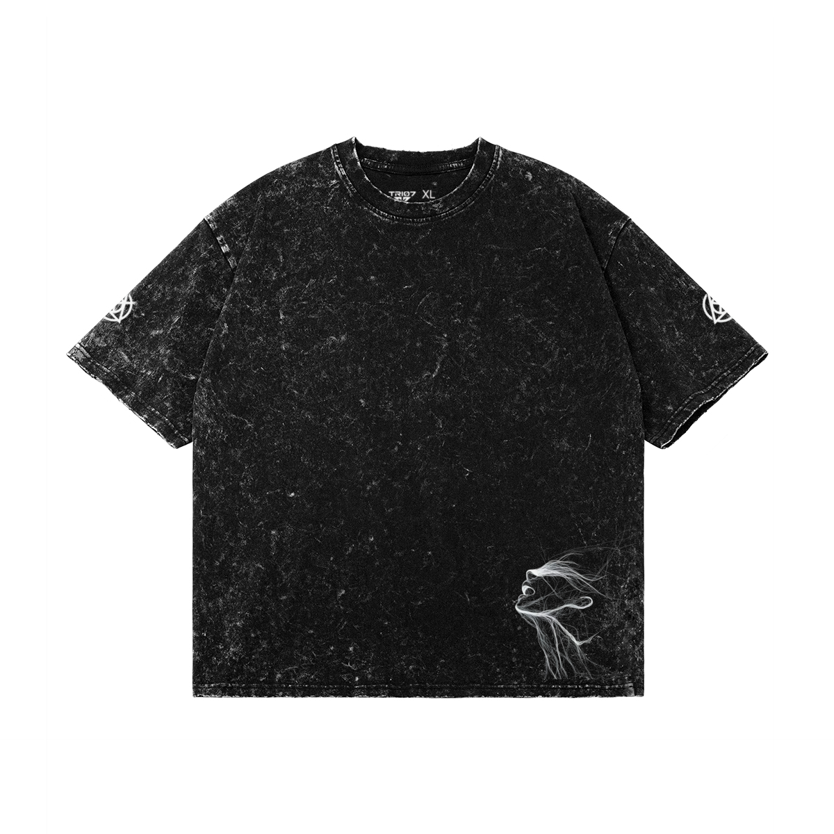 TRIØ7 ARTCORE – Fragment 01 Distressed Tee – Frontansicht 4 | Oversized Distressed T-Shirt von TRIØ7