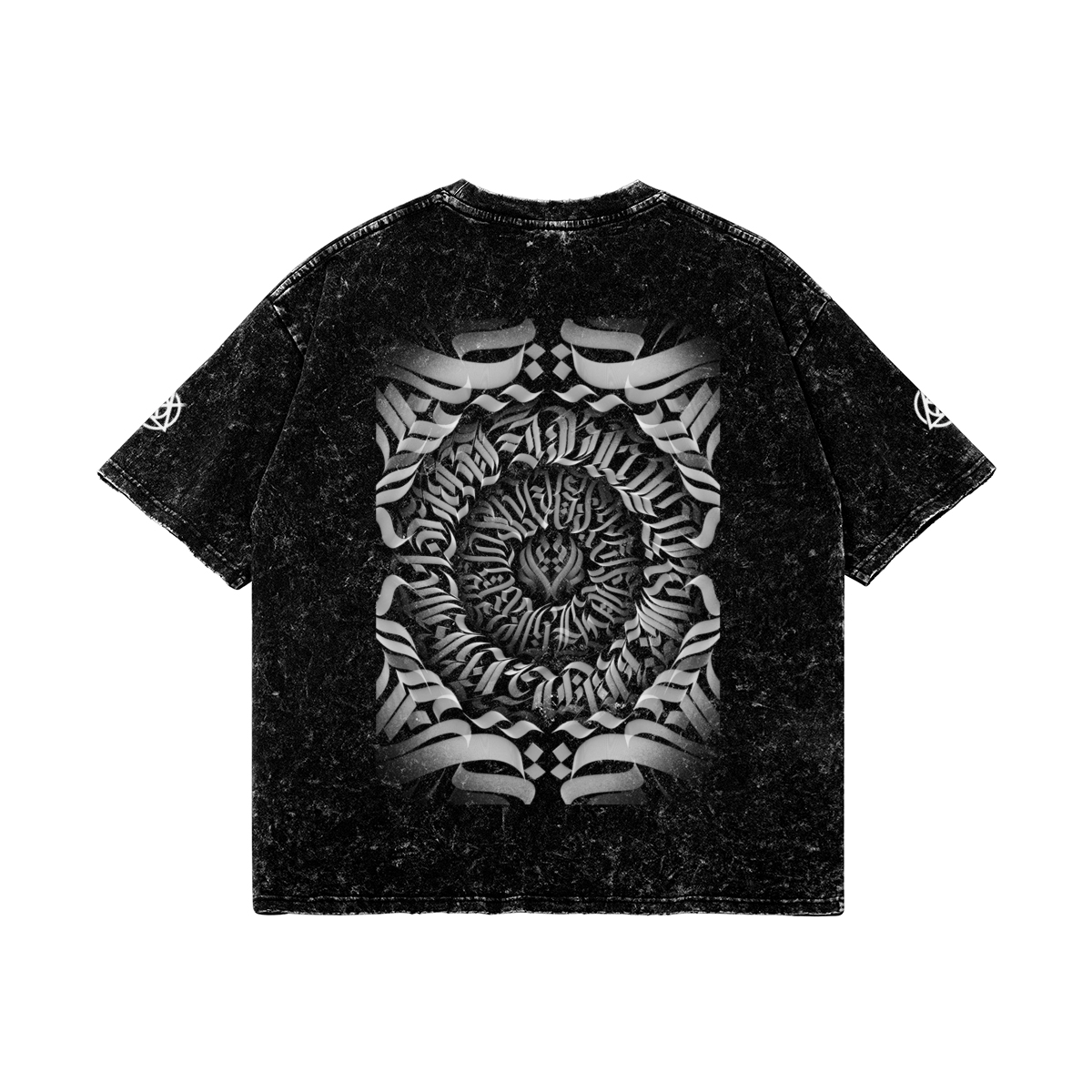 TRIØ7 ARTCORE – Fragment 01 Distressed Tee – Rückansicht 2 | Oversized Distressed T-Shirt von TRIØ7