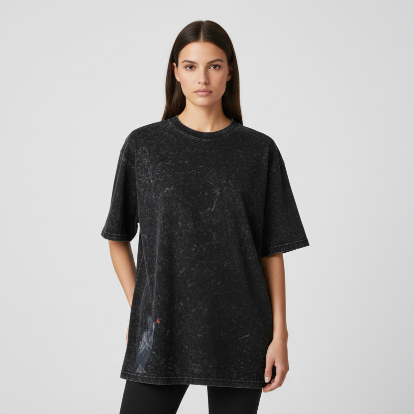 TRIØ7 ARTCORE – Fragment 01 Desire Tee – Frontansicht 3 | Oversized Distressed T-Shirt von TRIØ7