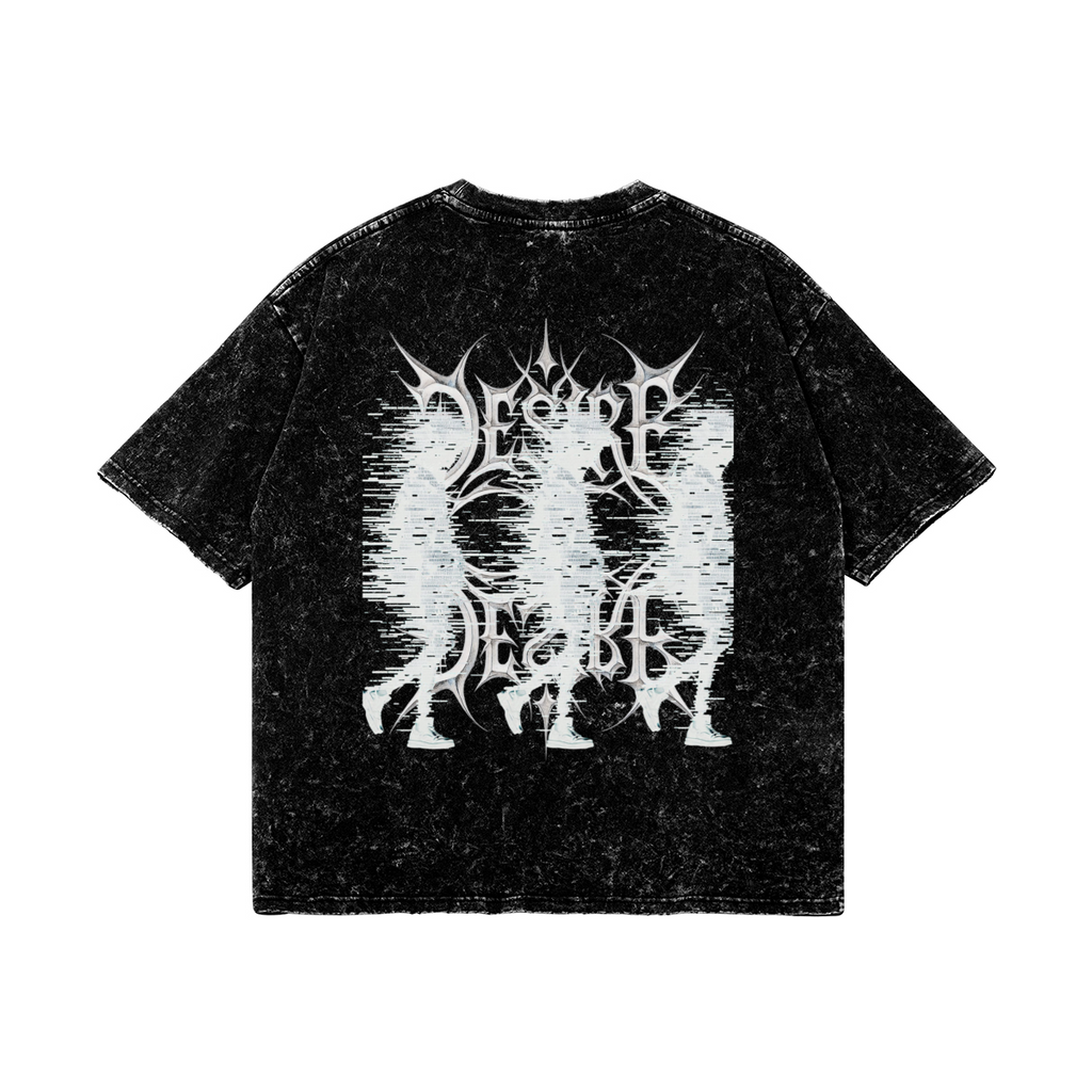 TRIØ7 ARTCORE – Fragment 01 Desire Tee – Rückansicht 2 | Oversized Distressed T-Shirt von TRIØ7