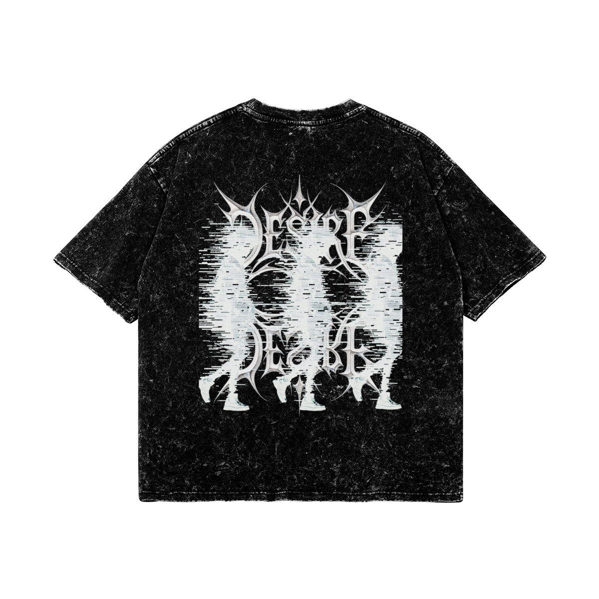 TRIØ7 ARTCORE – Fragment 01 Desire Tee – Rückansicht 2 | Oversized Distressed T-Shirt von TRIØ7