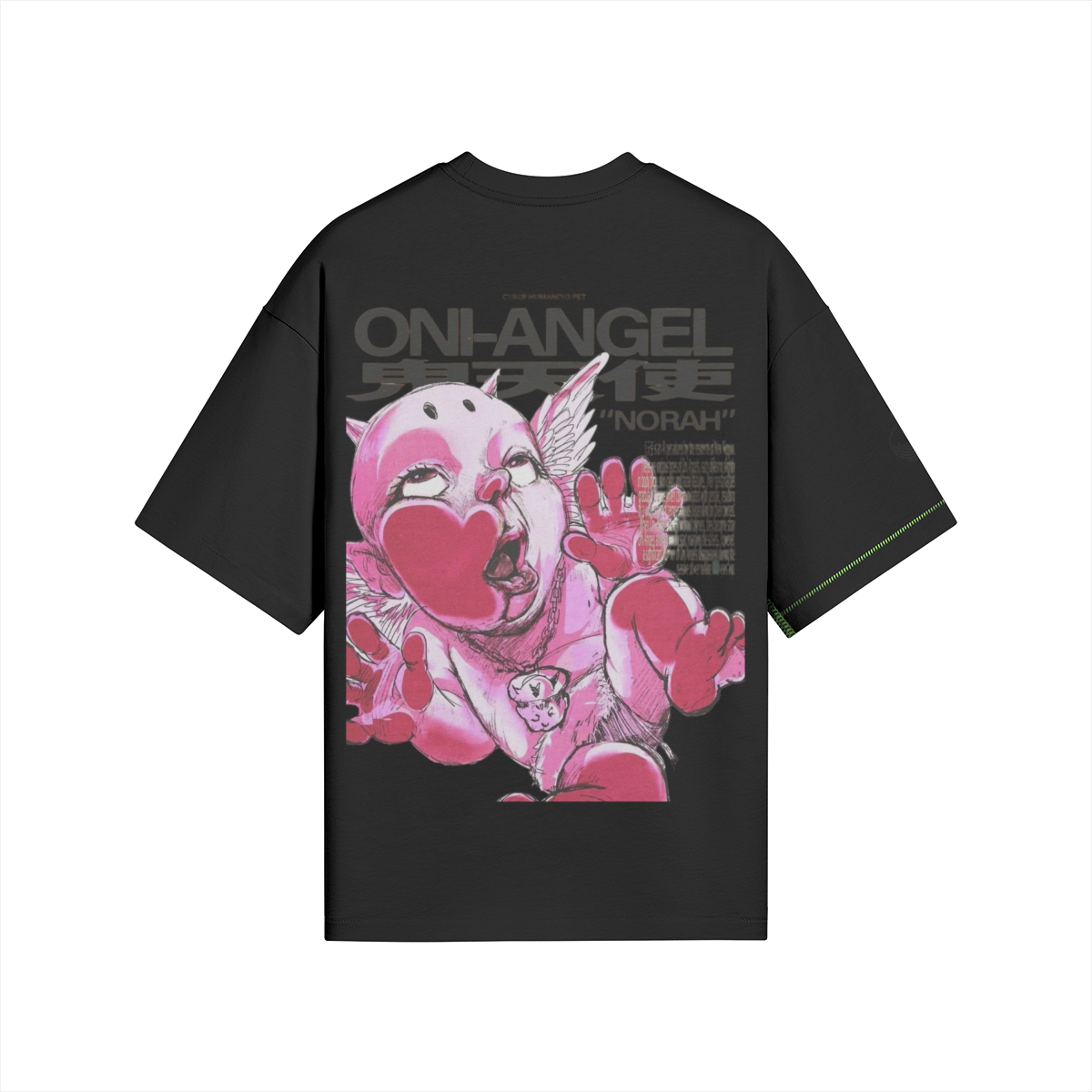 TRIØ7 URBAN – Neon Seam Tee – Rückansicht 2 | Oversized Boxy T-Shirt von TRIØ7