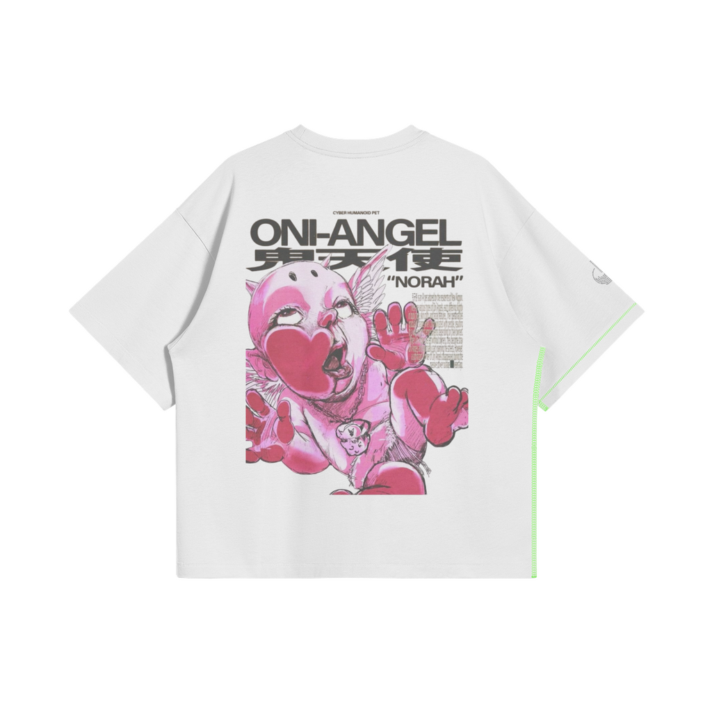TRIØ7 URBAN – Neon Seam Tee – Rückansicht 3 | Oversized Boxy T-Shirt von TRIØ7