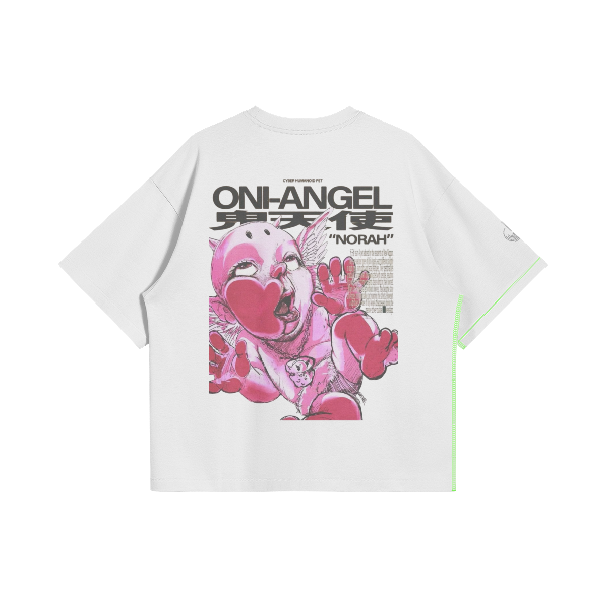 TRIØ7 URBAN – Neon Seam Tee – Rückansicht 3 | Oversized Boxy T-Shirt von TRIØ7
