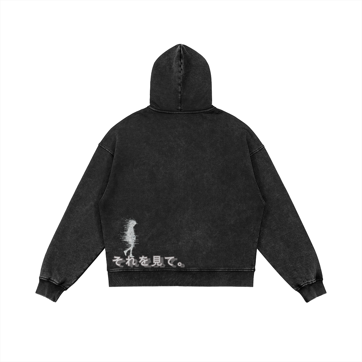 TRIØ7 ARTCORE – Fragment 01 Snow-Wash Zip – Rückansicht 2 | Oversized Washed Hoodie von TRIØ7