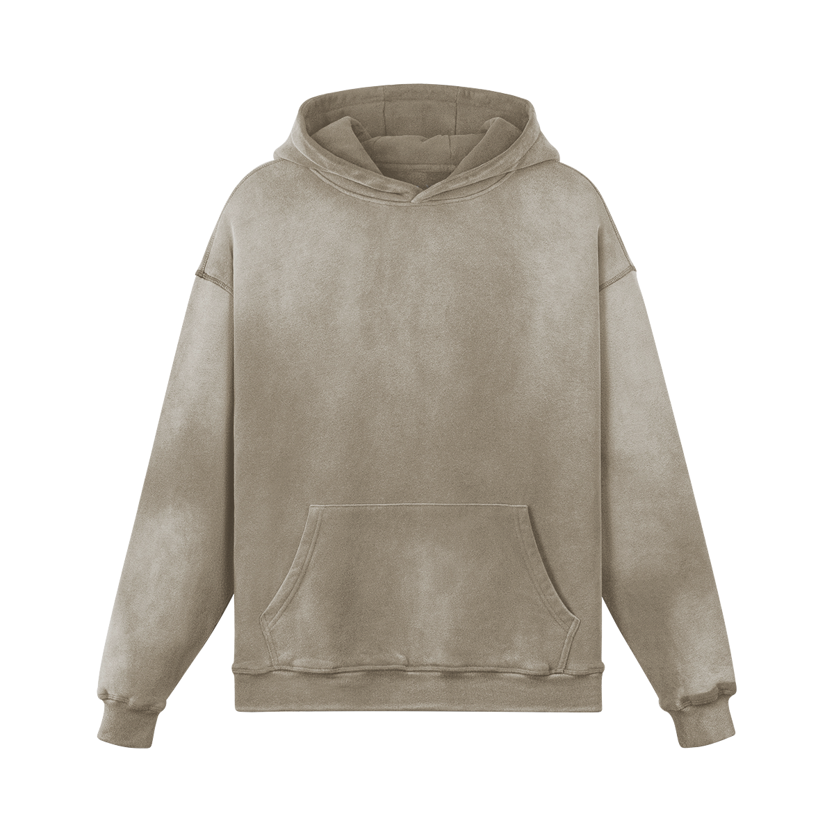 TRIØ7 ARTCORE – Fragment 01 Dusty Hoodie – Frontansicht | Oversized Faded Hoodie von TRIØ7