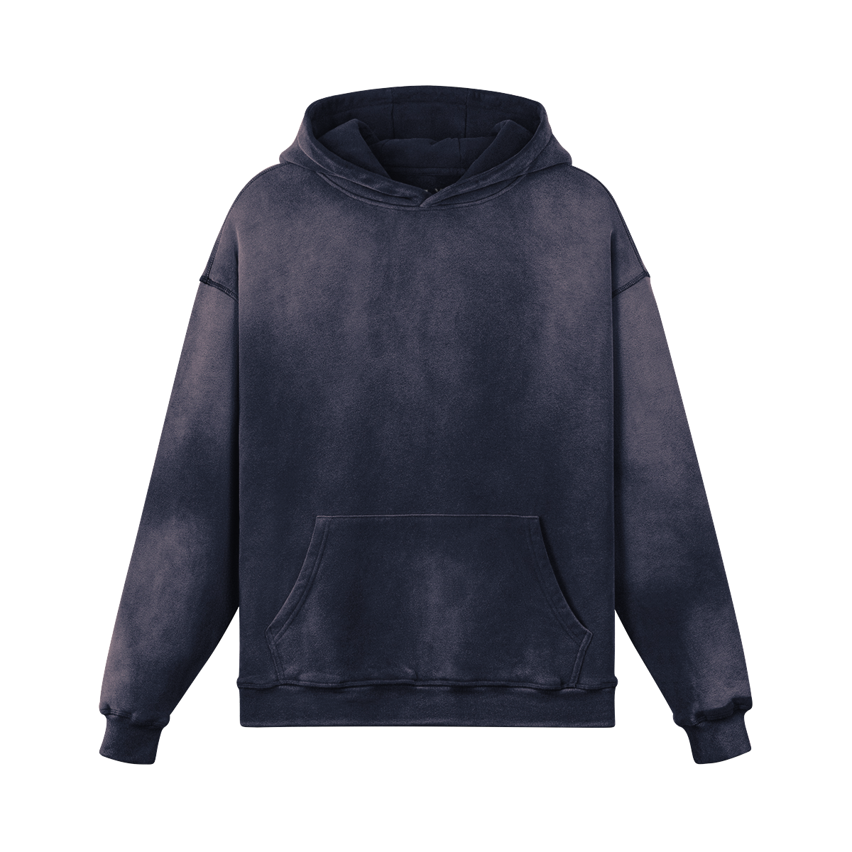 TRIØ7 ARTCORE – Fragment 01 Dusty Hoodie – Frontansicht 2 | Oversized Faded Hoodie von TRIØ7