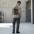 TRIØ7 ARTCORE – Fragment 01 Dusty Hoodie – Rückansicht | Oversized Faded Hoodie von TRIØ7