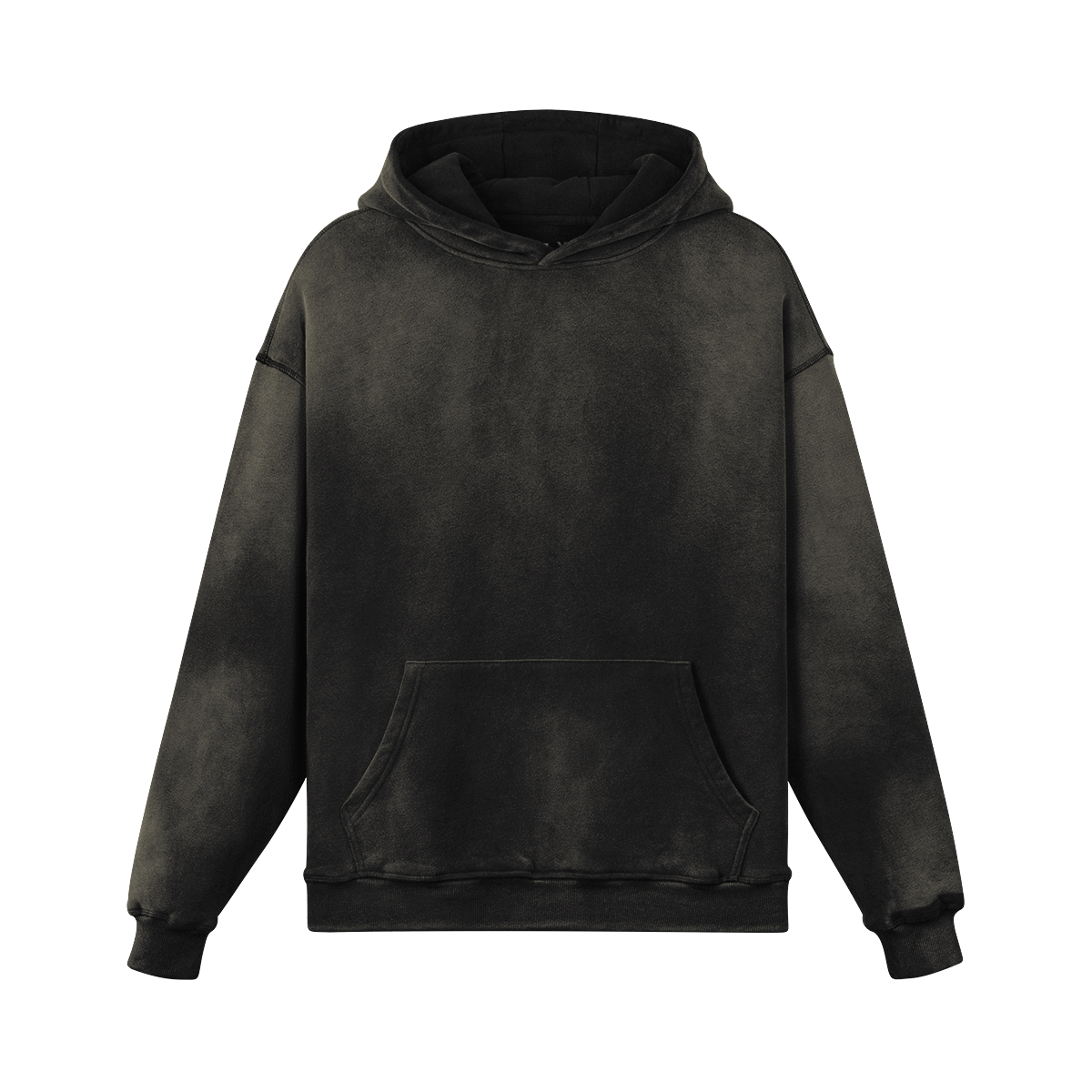 TRIØ7 ARTCORE – Fragment 01 Dusty Hoodie – Frontansicht 4 | Oversized Faded Hoodie von TRIØ7