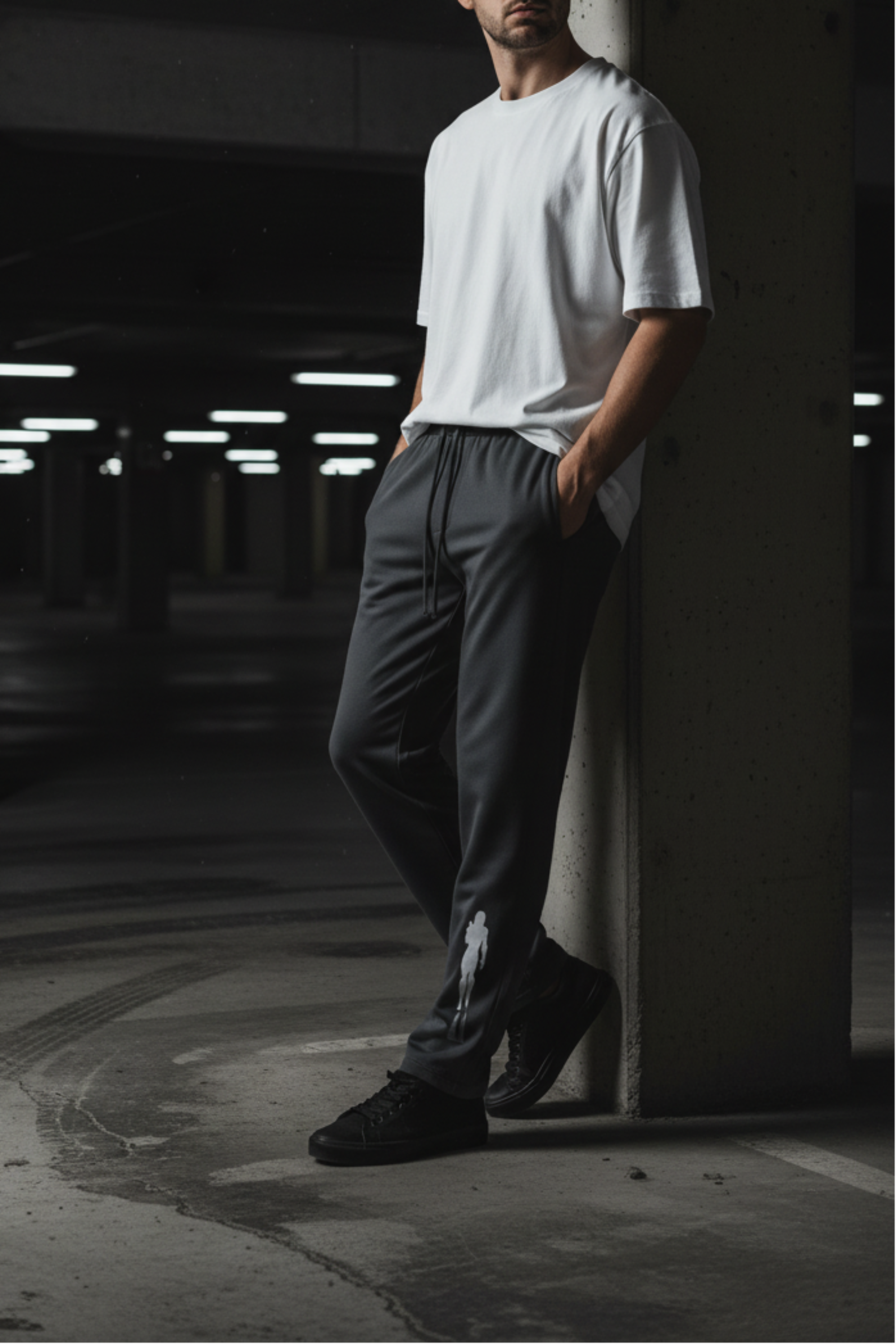 TRIØ7 – Fleece Relaxed Pants – Frontansicht | Oversized Relaxed fit Sweatpants von TRIØ7